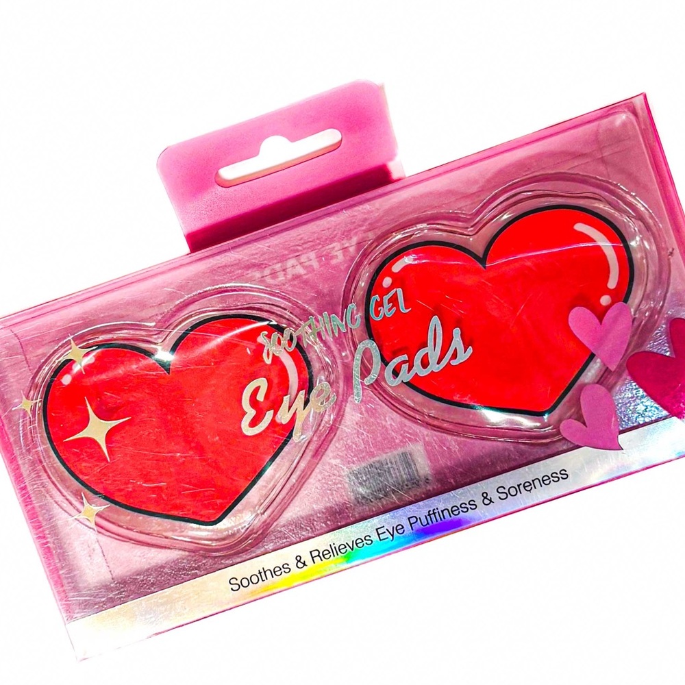 New - Soothing Gel Red Heart Eye Pads | Relieves Puffiness & Soreness Spa